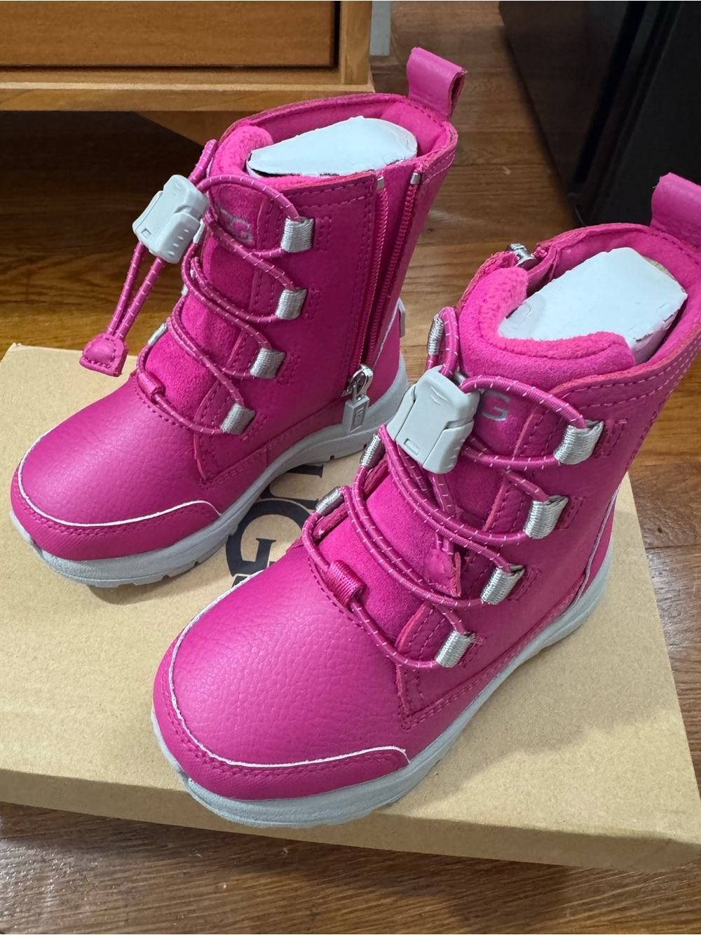 Kids Pink Ugg Dinaly Winter Boots
